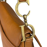 Christian Dior Tan Brown Leather Medium Saddle Bag