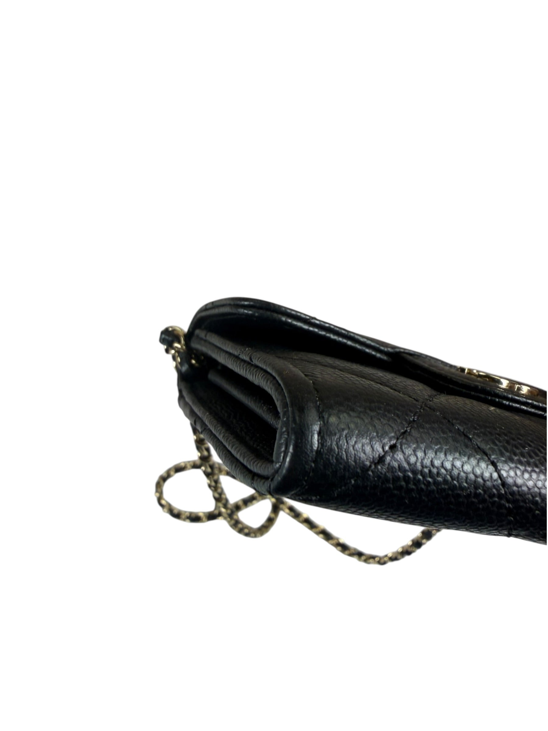 Chanel Black Caviar Quilted Card Holder 2019