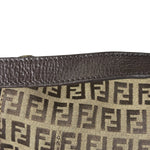 Fendi Brown Leather Trim Zucca Mamma Baguette