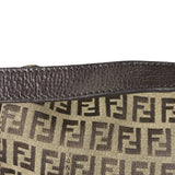 Fendi Brown Leather Trim Zucca Mamma Baguette