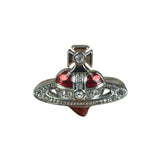 Vivienne Westwood Silver Diamante Red Enamel Ring