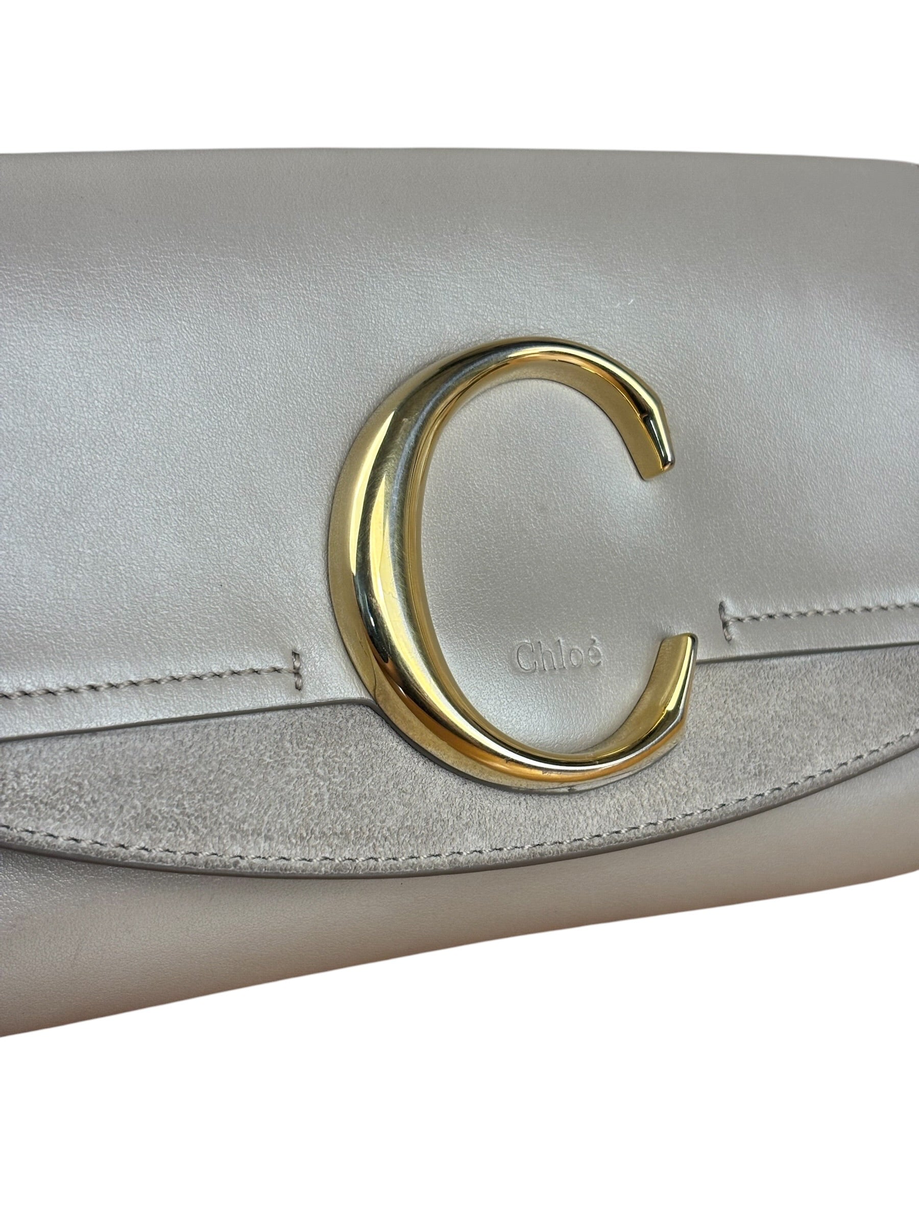 Chloe Beige Leather C Logo Waist Bag