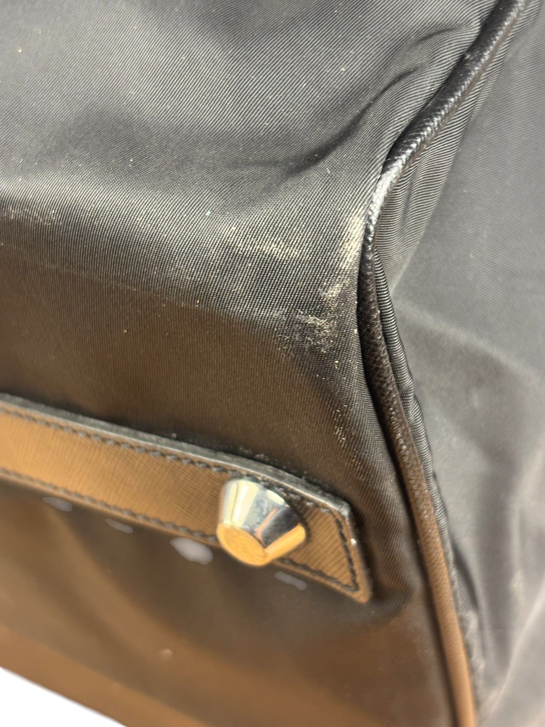 Prada Black Nylon Boston Travel Bag