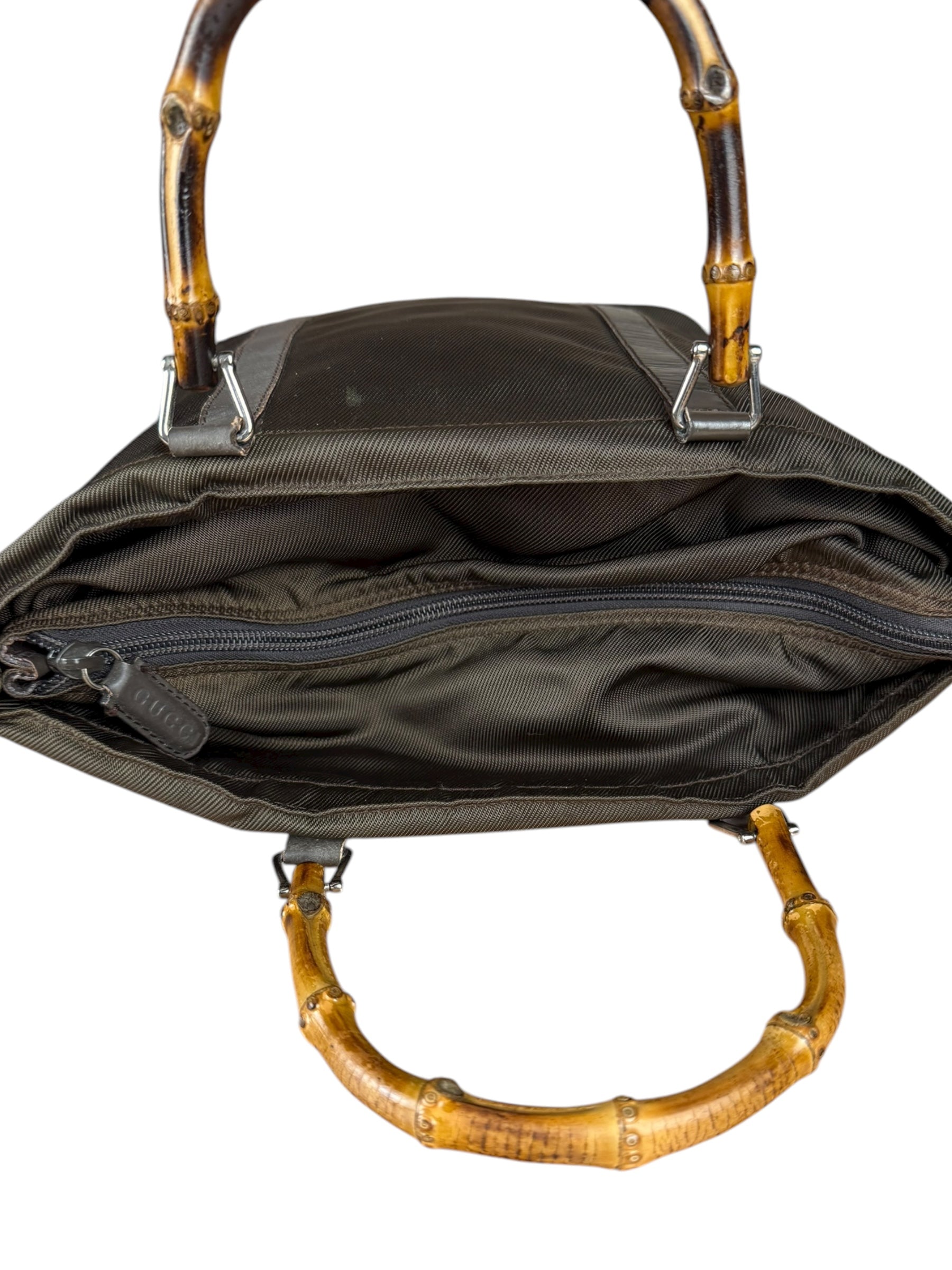 Gucci Nylon Bamboo Top Handle Bag