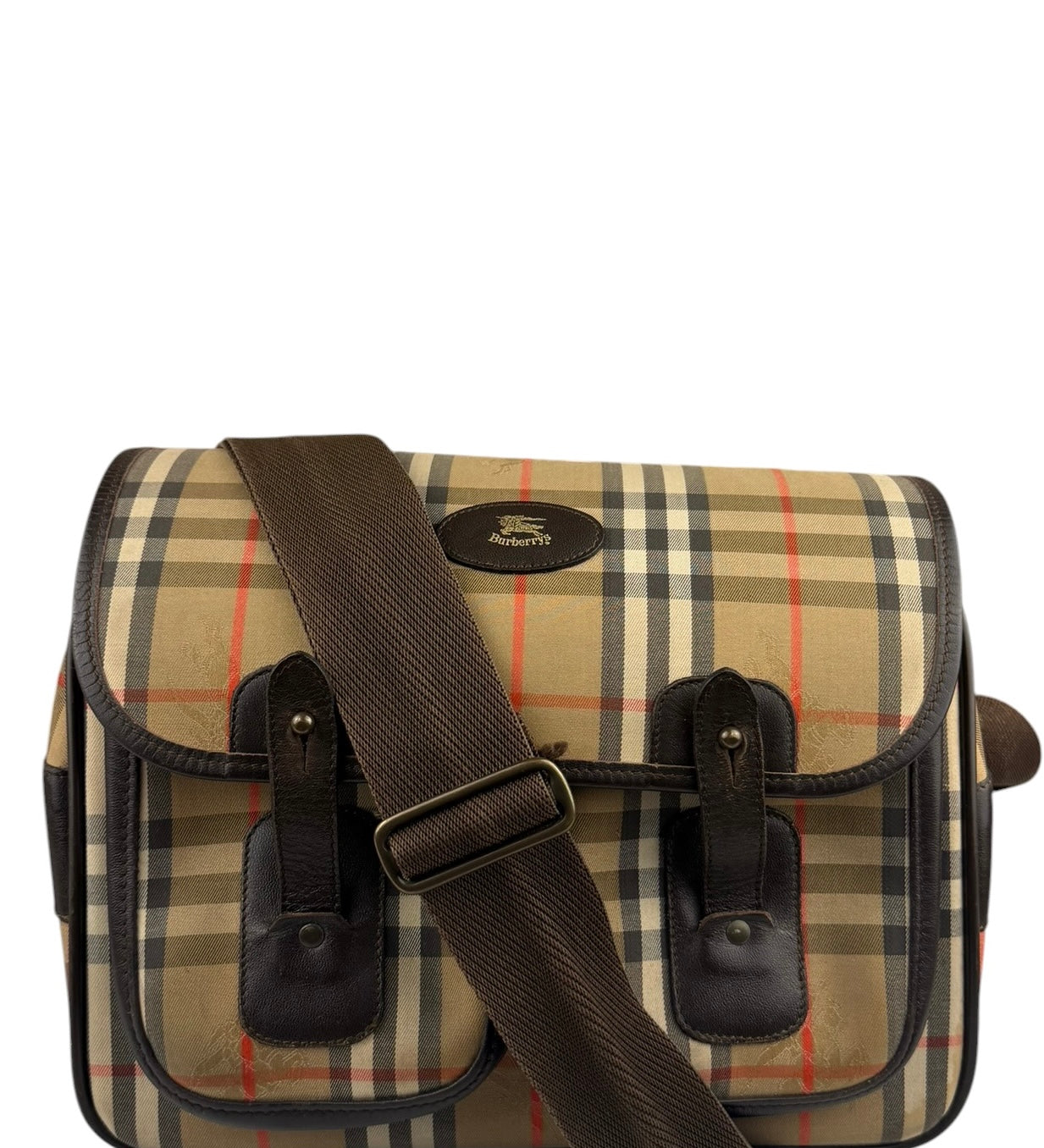 Burberry Vintage Beige/Dark Brown House Shoulder Bag