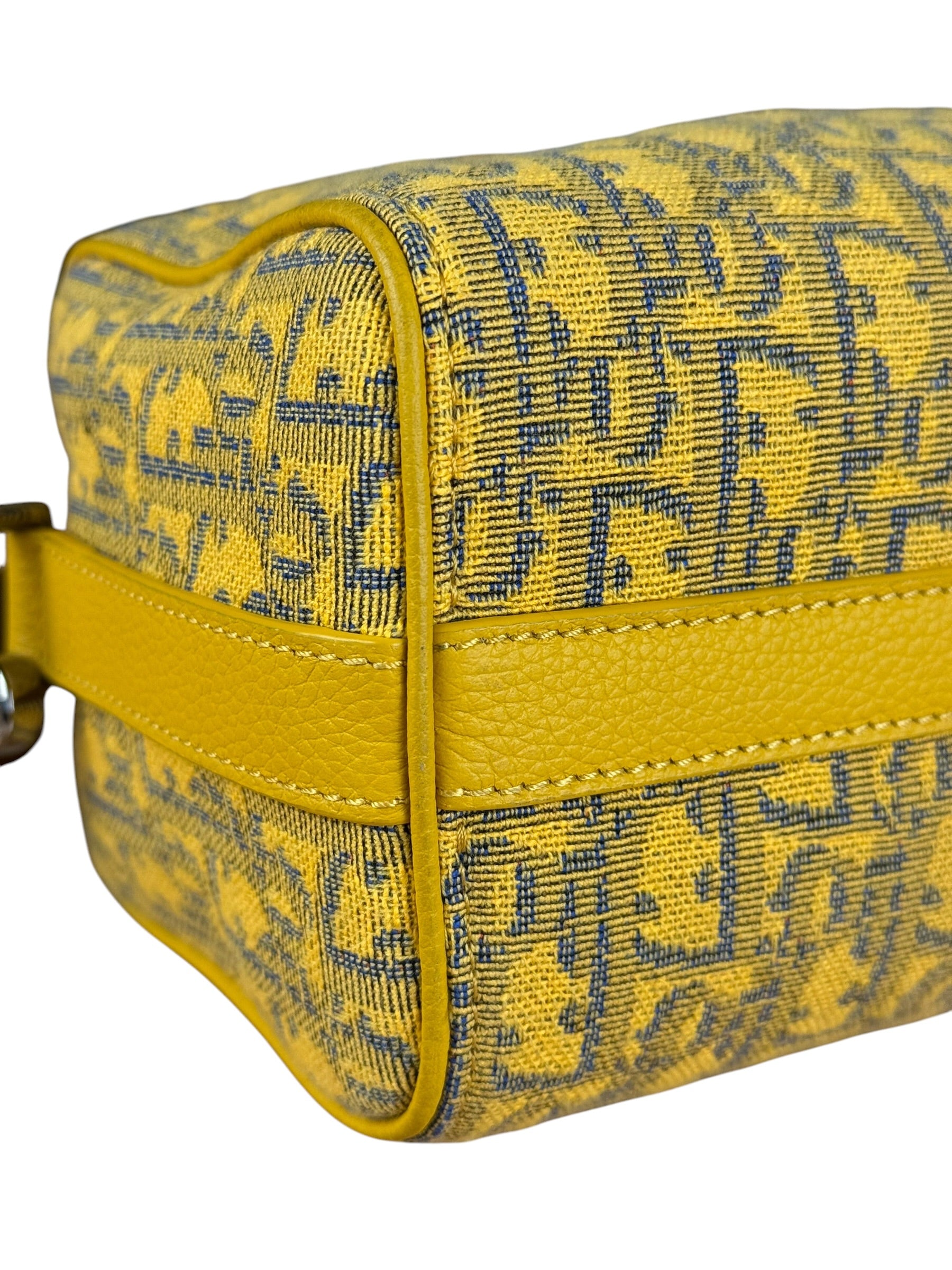 Christian Dior Yellow Oblique Canvas Lingot 22 Shoulder Bag