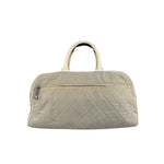 Chanel Vintage Grey Quilted Woven Sports Line Canvas Bowler Bag  2001