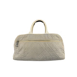 Chanel Vintage Grey Quilted Woven Sports Line Canvas Bowler Bag  2001