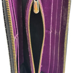 Christian Dior Black Patent Leather Zip-Around Long Wallet