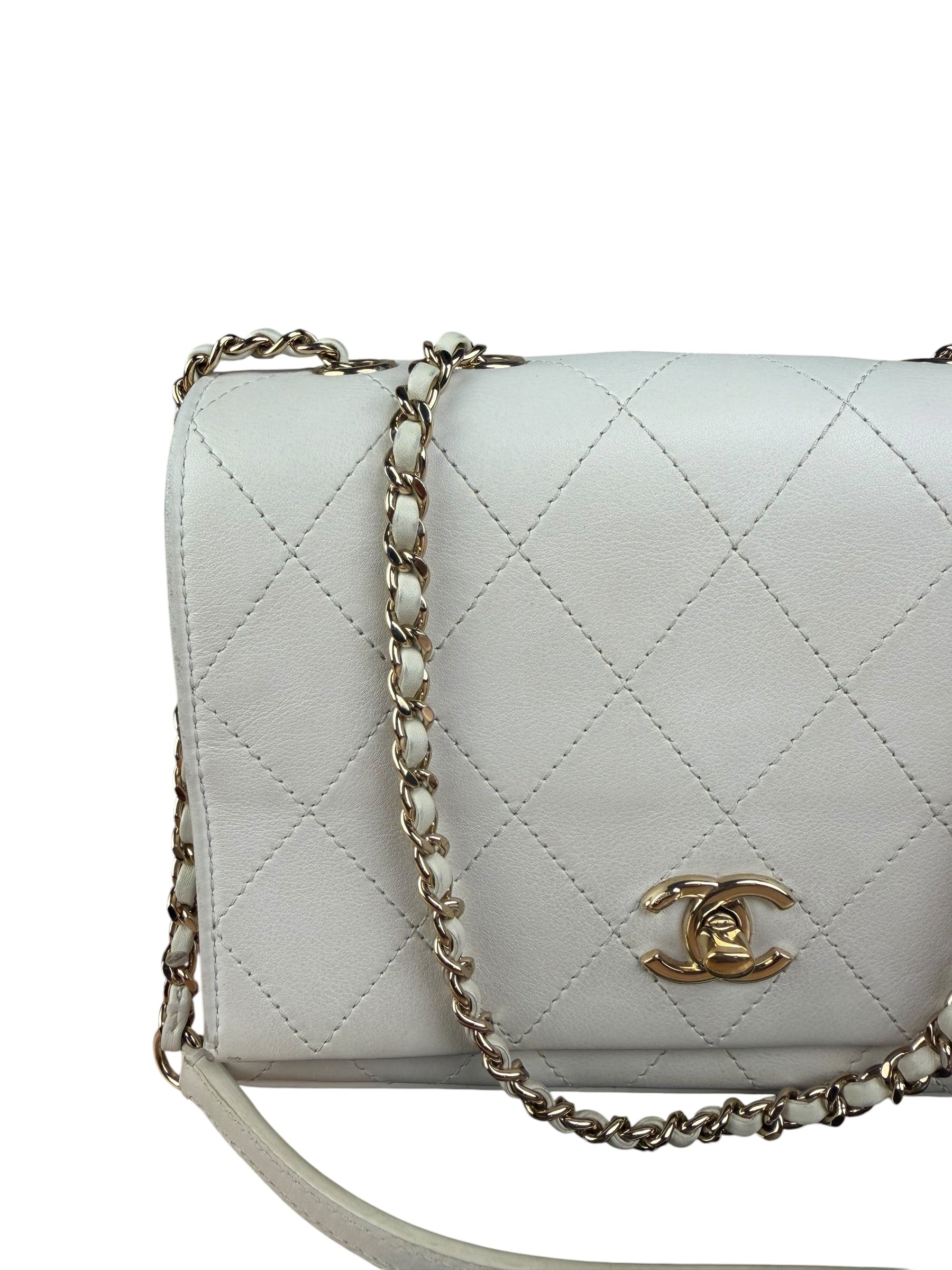 Chanel White Leather Mini Shoulder Bag 1992