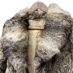 Vintage Dark Brown/Beige Collared Fur Coat