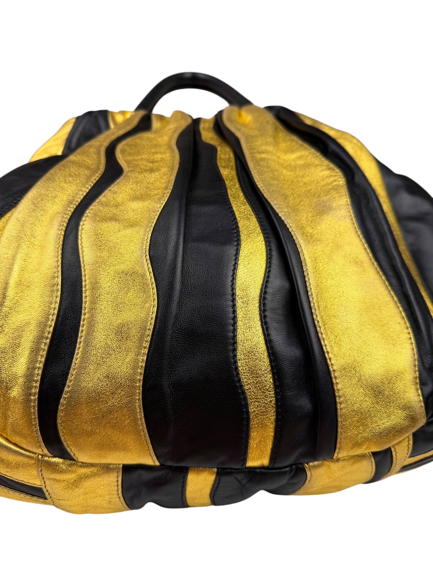 Prada Bicolor Leather Nappa Waves Tote Bag
