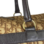 Christian Dior Brown Leather Trim Trotter Boston Handbag