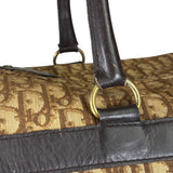 Christian Dior Brown Leather Trim Trotter Boston Handbag