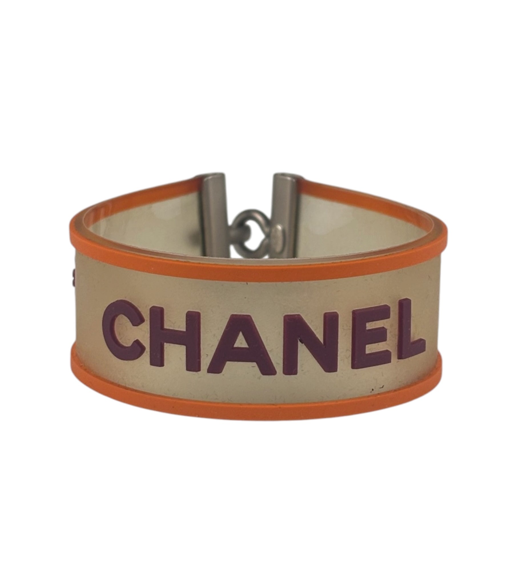 Chanel Vintage Rubber Logo Bracelet
