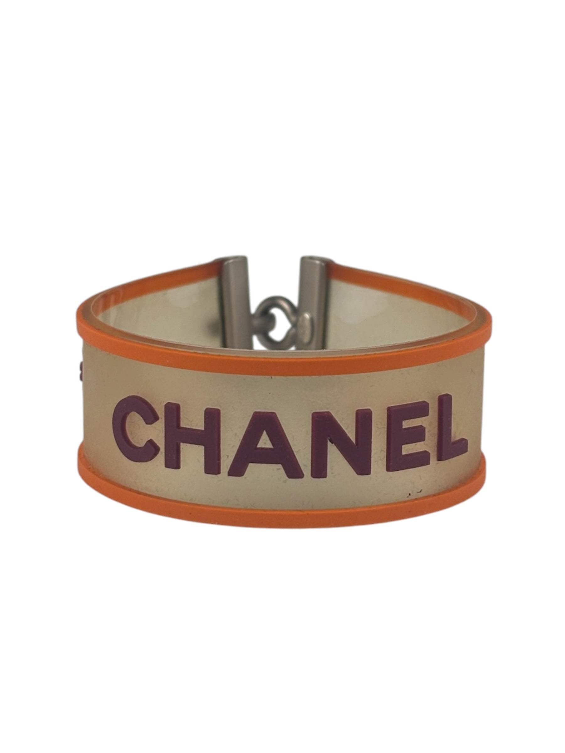 Chanel Vintage Rubber Logo Bracelet