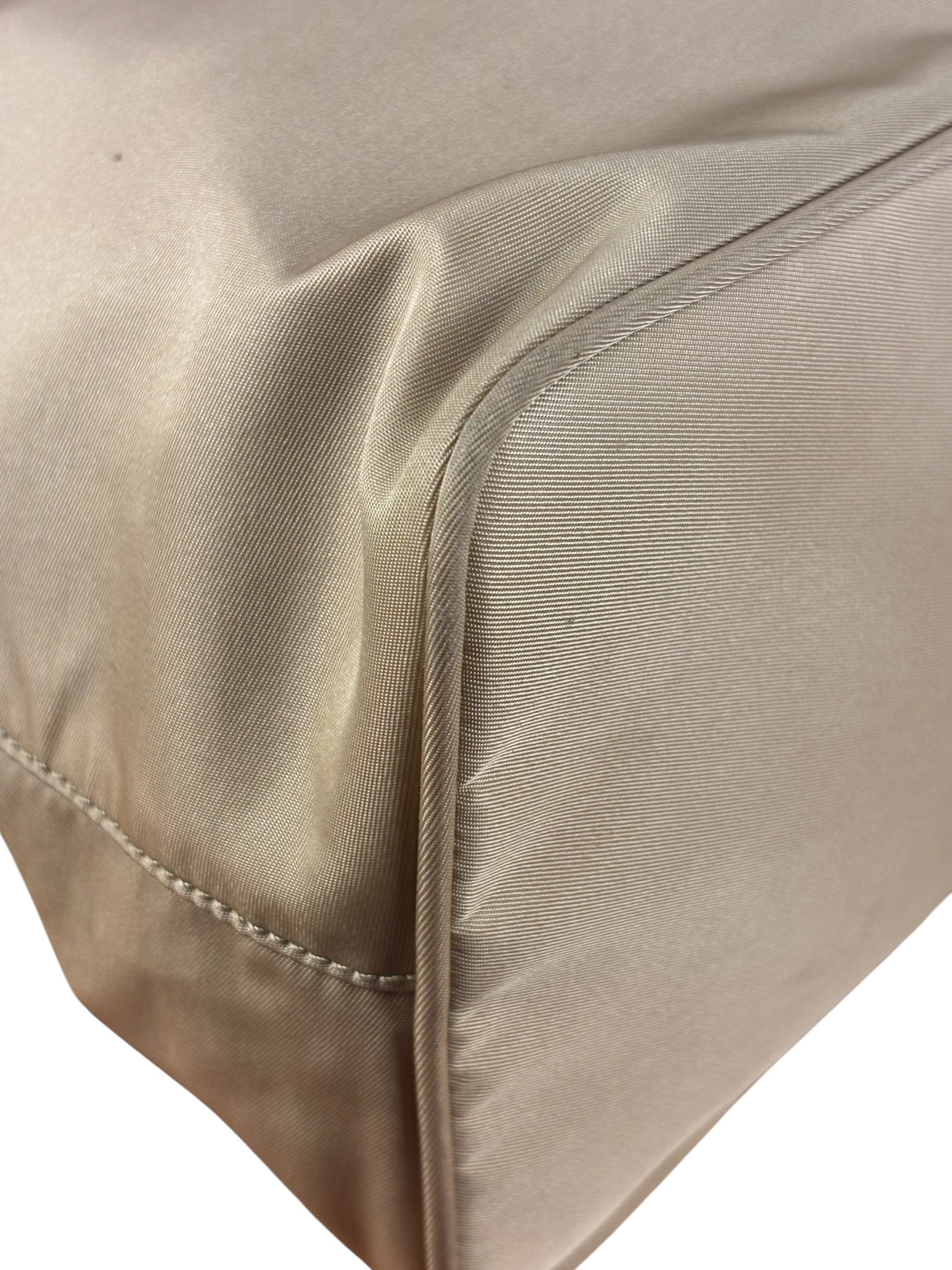 Prada Vintage Beige Nylon Top Handle Bag