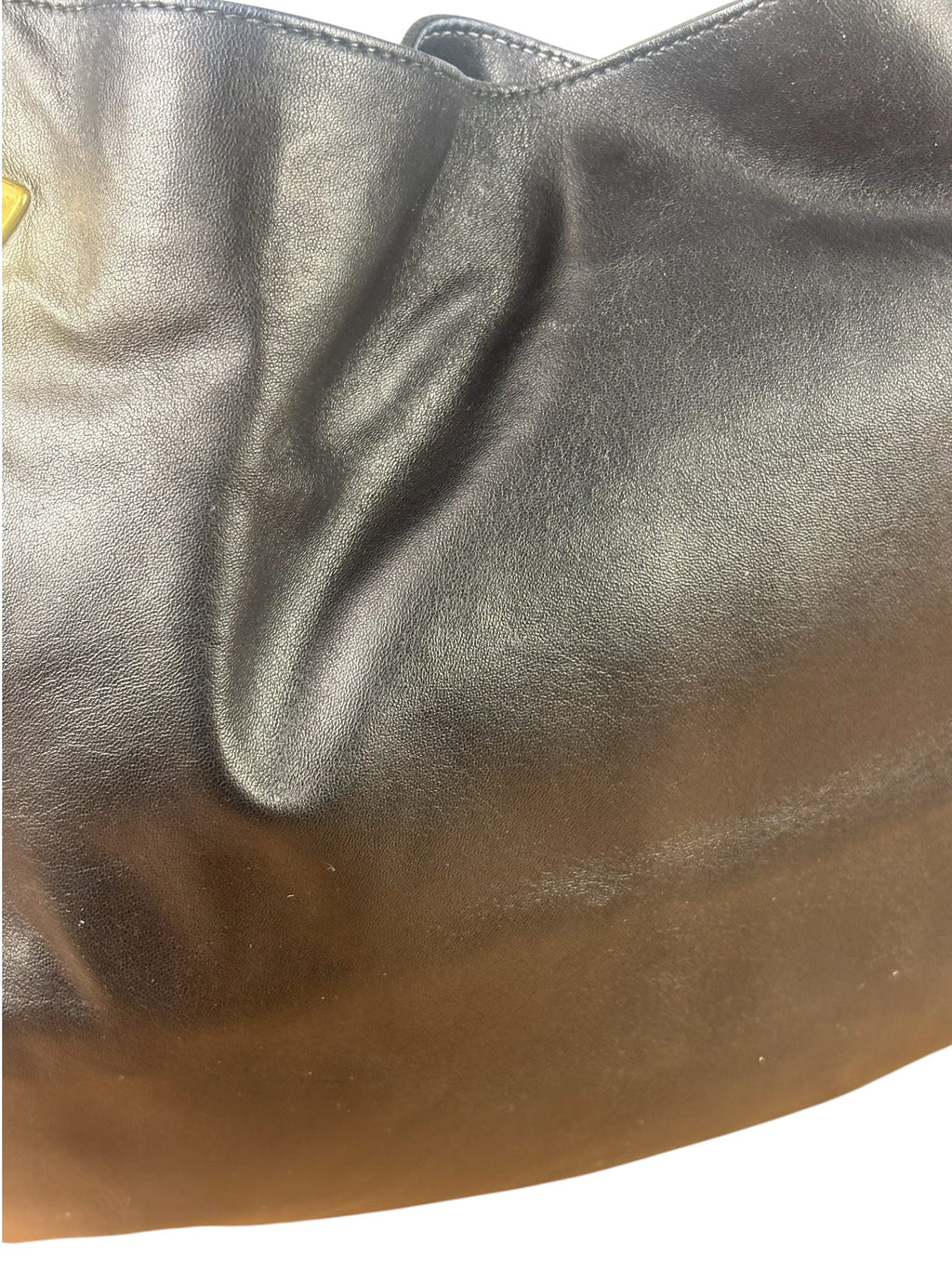 Gucci Black Leather 1970 Chain Hobo Bag