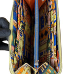 Hermes Yellow Leather Silk'In Classique Long Wallet