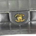 Chanel Black Chocolate Bar East West Flap Bag 2002