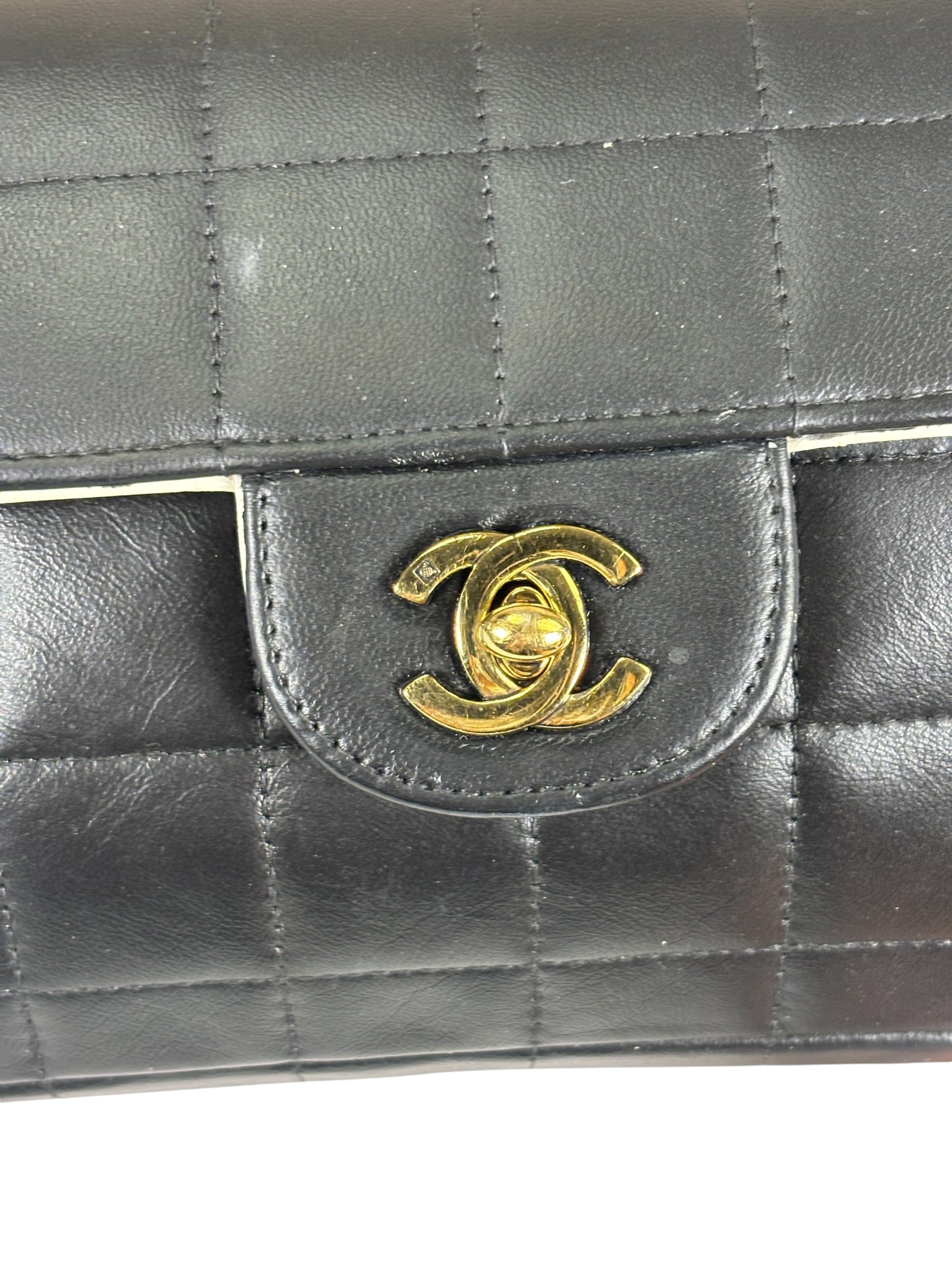 Chanel Black Chocolate Bar East West Flap Bag 2002