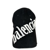 Balenciaga Diagonal Embroidered Logo Cap Black