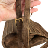 Loewe Vintage Striped Brown Suede Crossbody