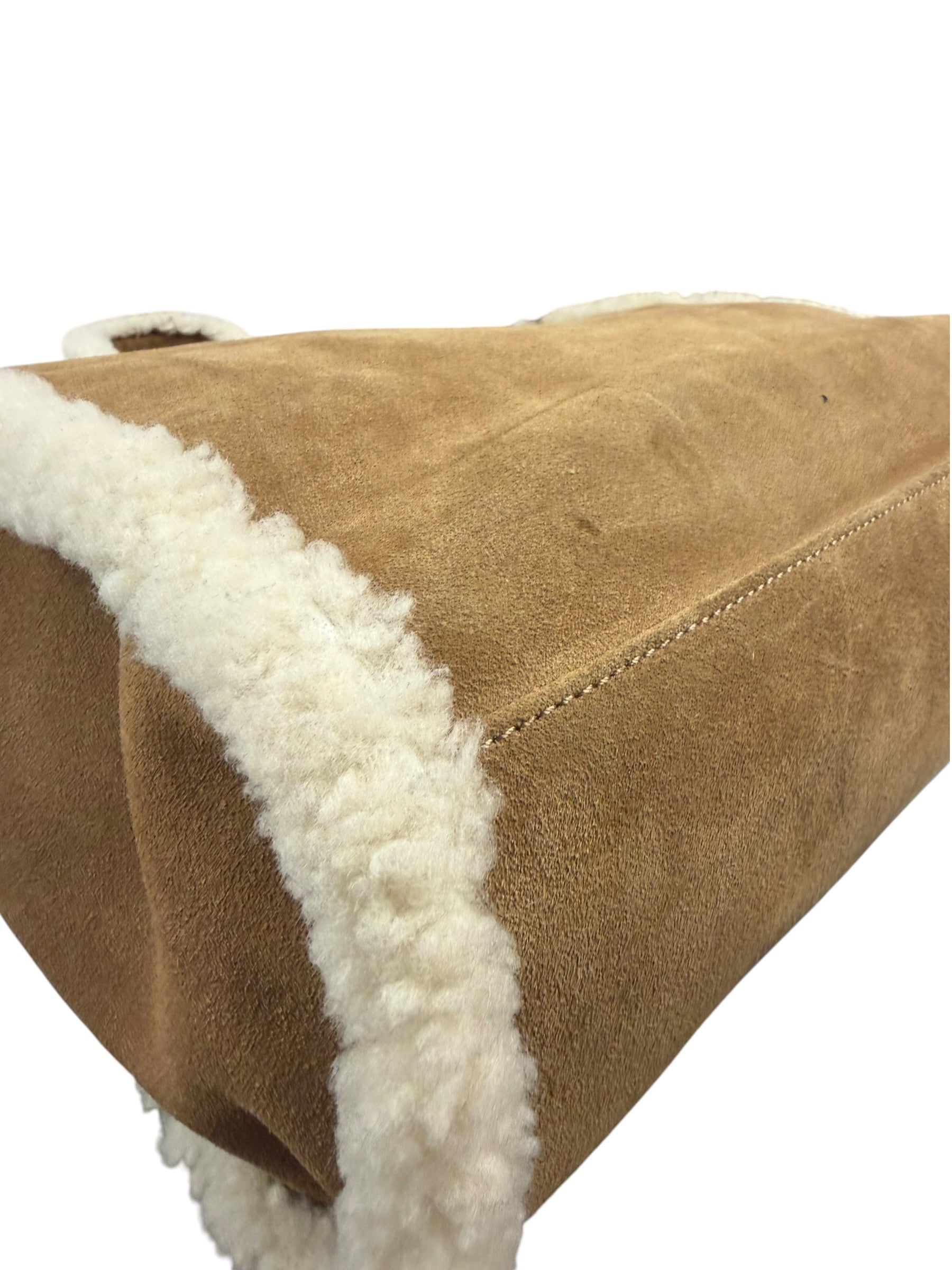 UGG x Telfar Brown Suede Medium Chestnut Shopper Tote
