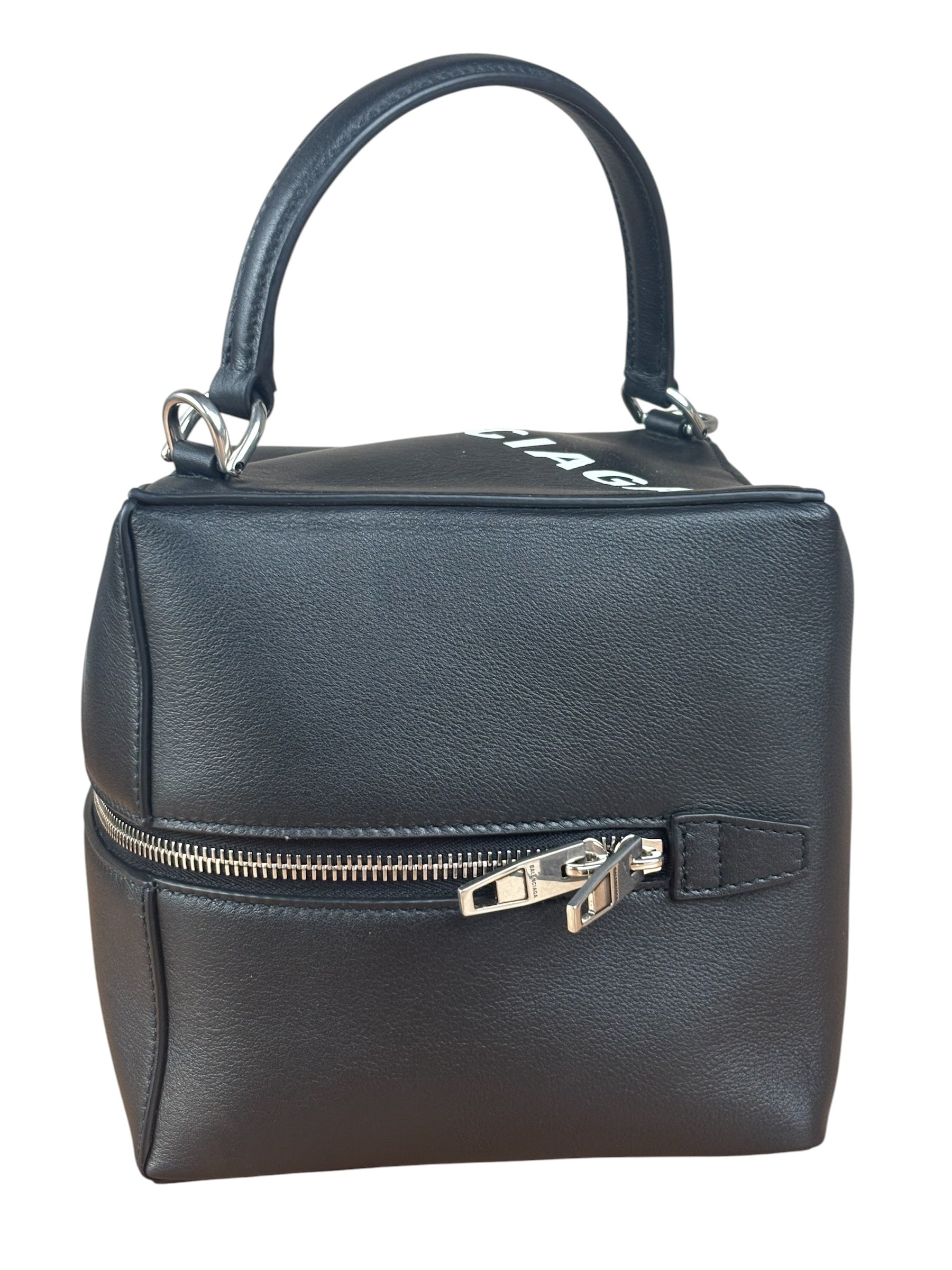 Balenciaga Black Leather Cube Bag 4x4