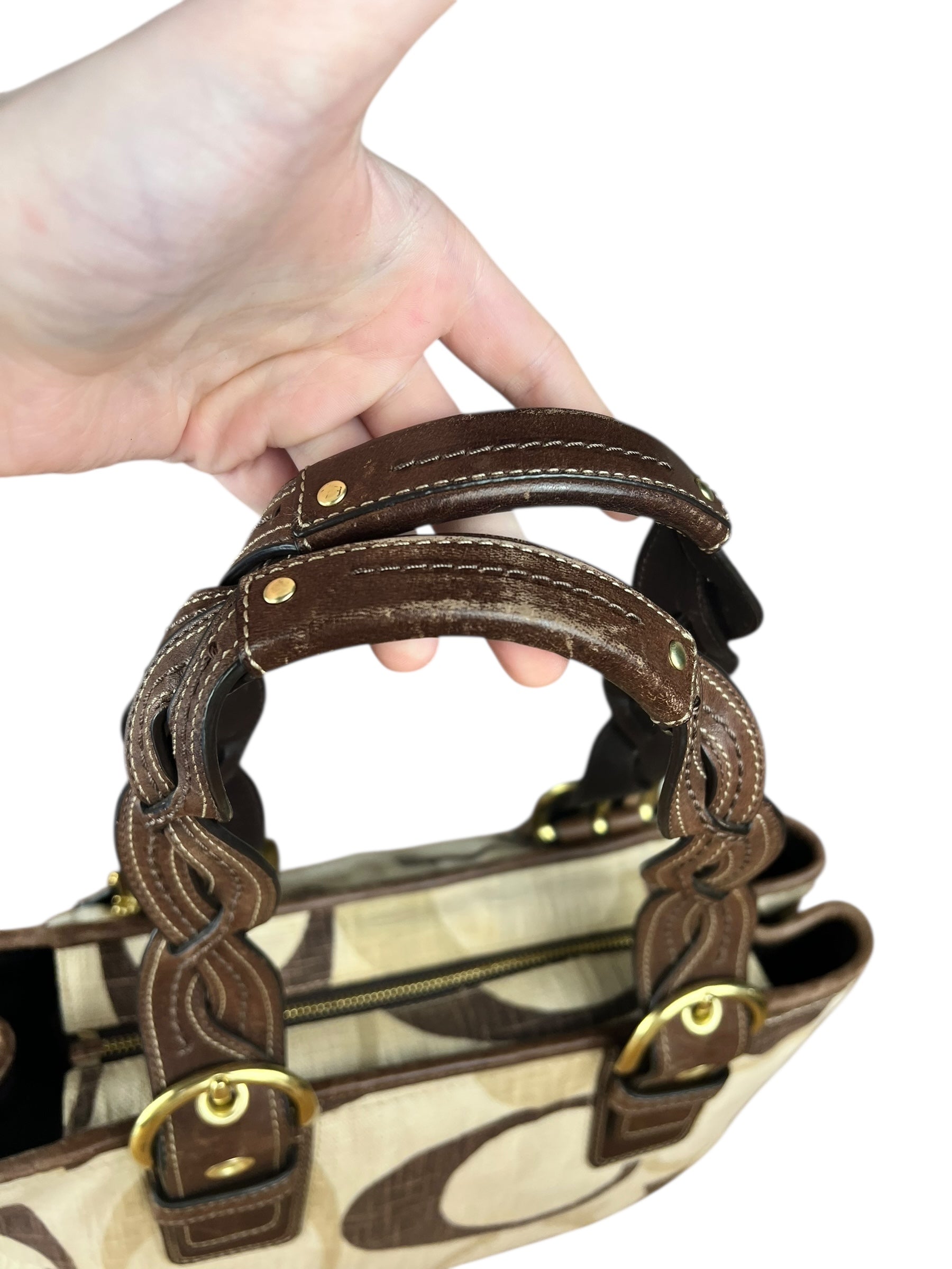 Coach Vintage Braided Strap Canvas Shoulder Bag