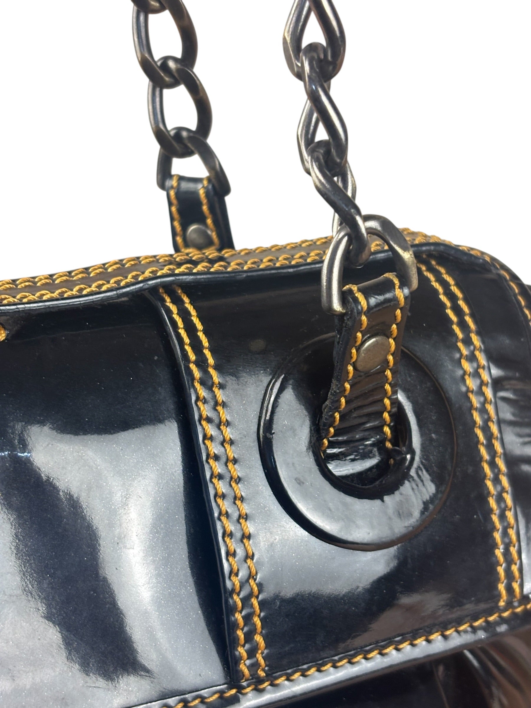 Fendi Black Patent Leather Shoulder Bag B
