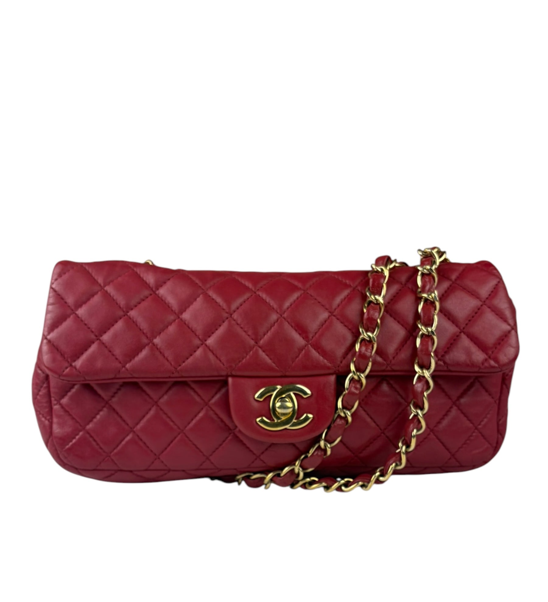 Chanel Red Quilted Leather Timeless Valentine Flap Bag 2009