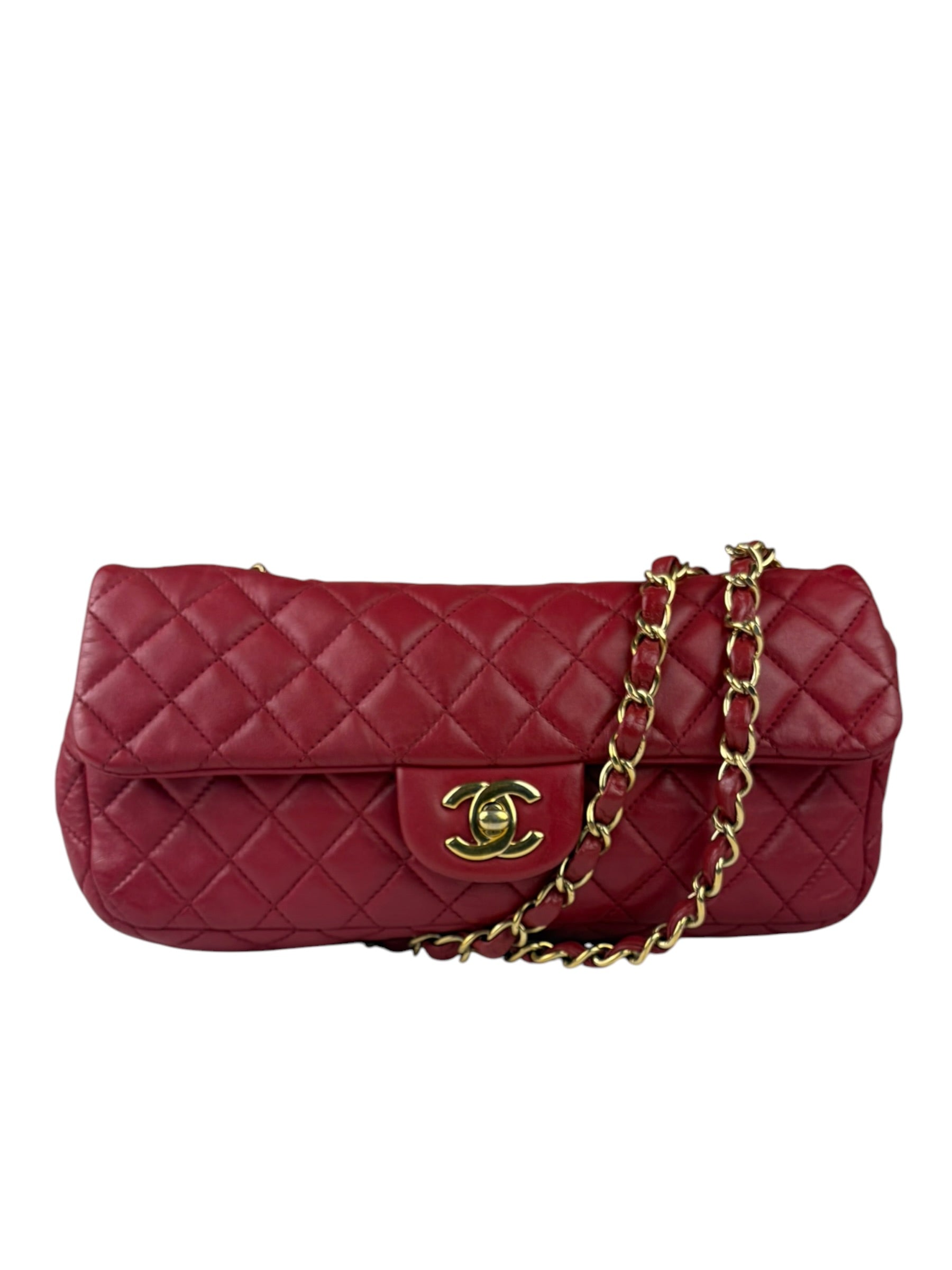 Chanel Red Quilted Leather Timeless Valentine Flap Bag 2009