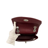 Balenciaga Burgundy Satin Jacquard Round S Lock Shoulder Bag