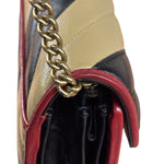 Gucci Stripped Multicolor Marmont Wallet on Chain