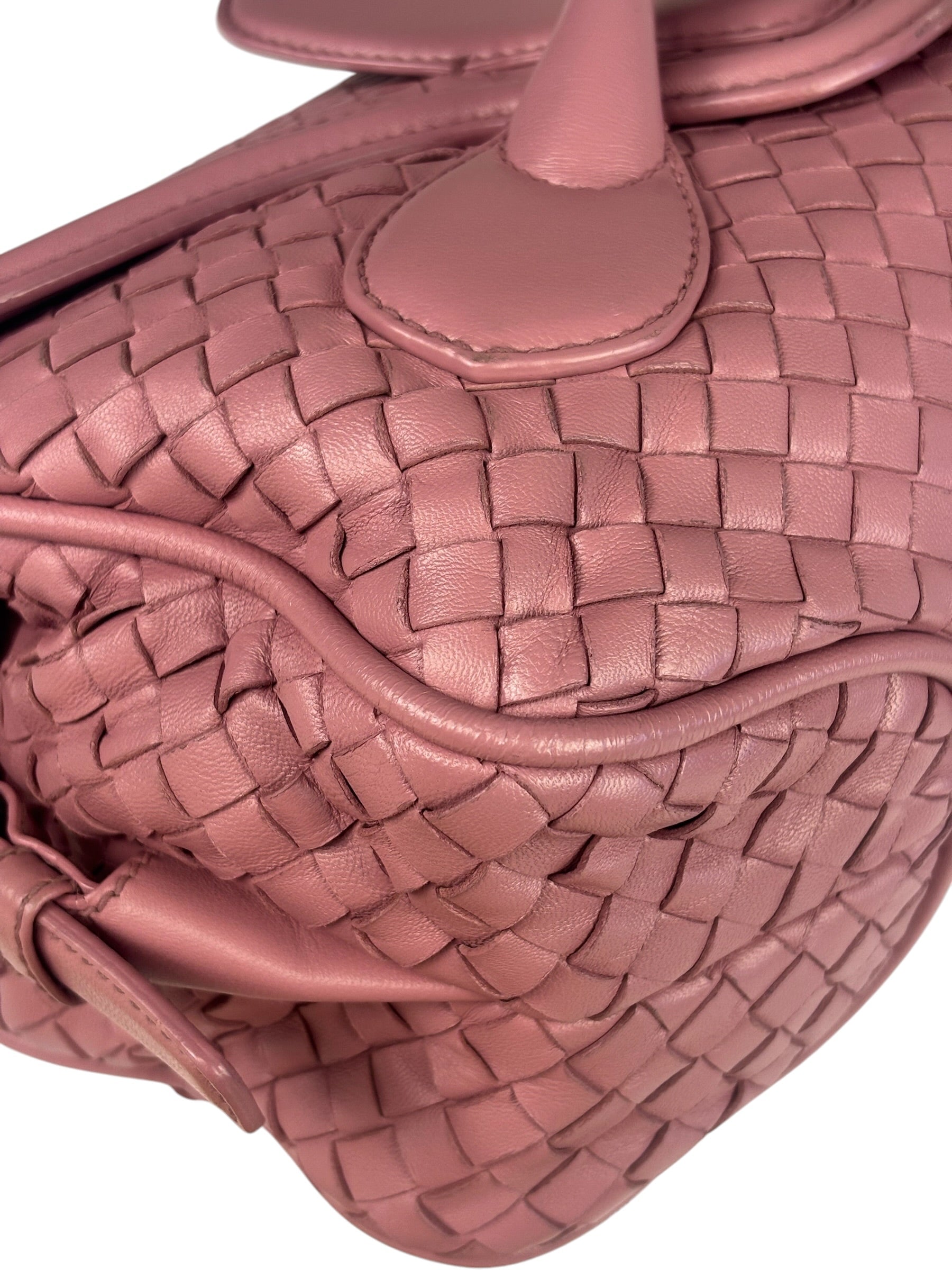 Bottega Veneta Purple Leather Rialto Intrecciato Shoulder Bag