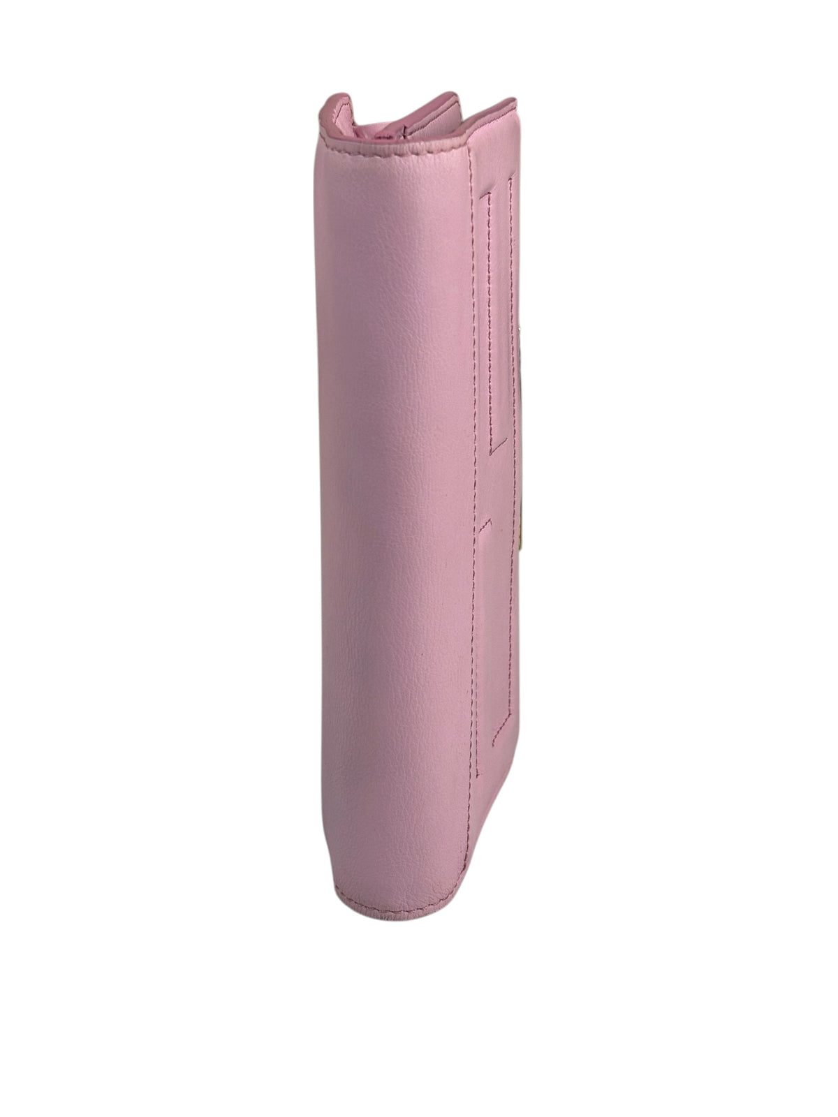 Fendi Pink Leather Tube Flap Wallet On Chain