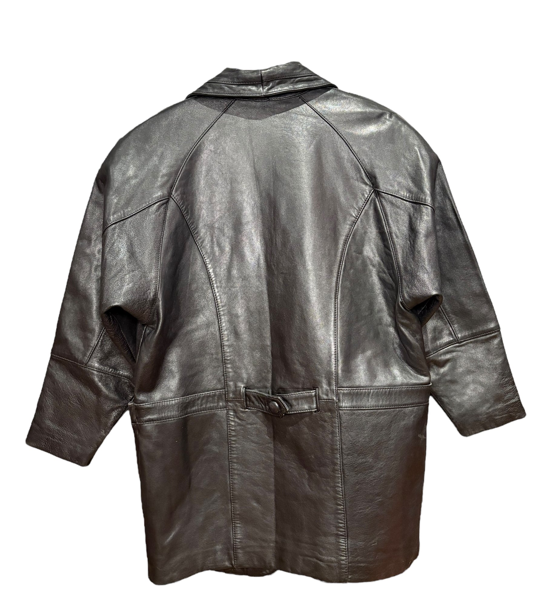 Harajuku Mother Black Leather Coat