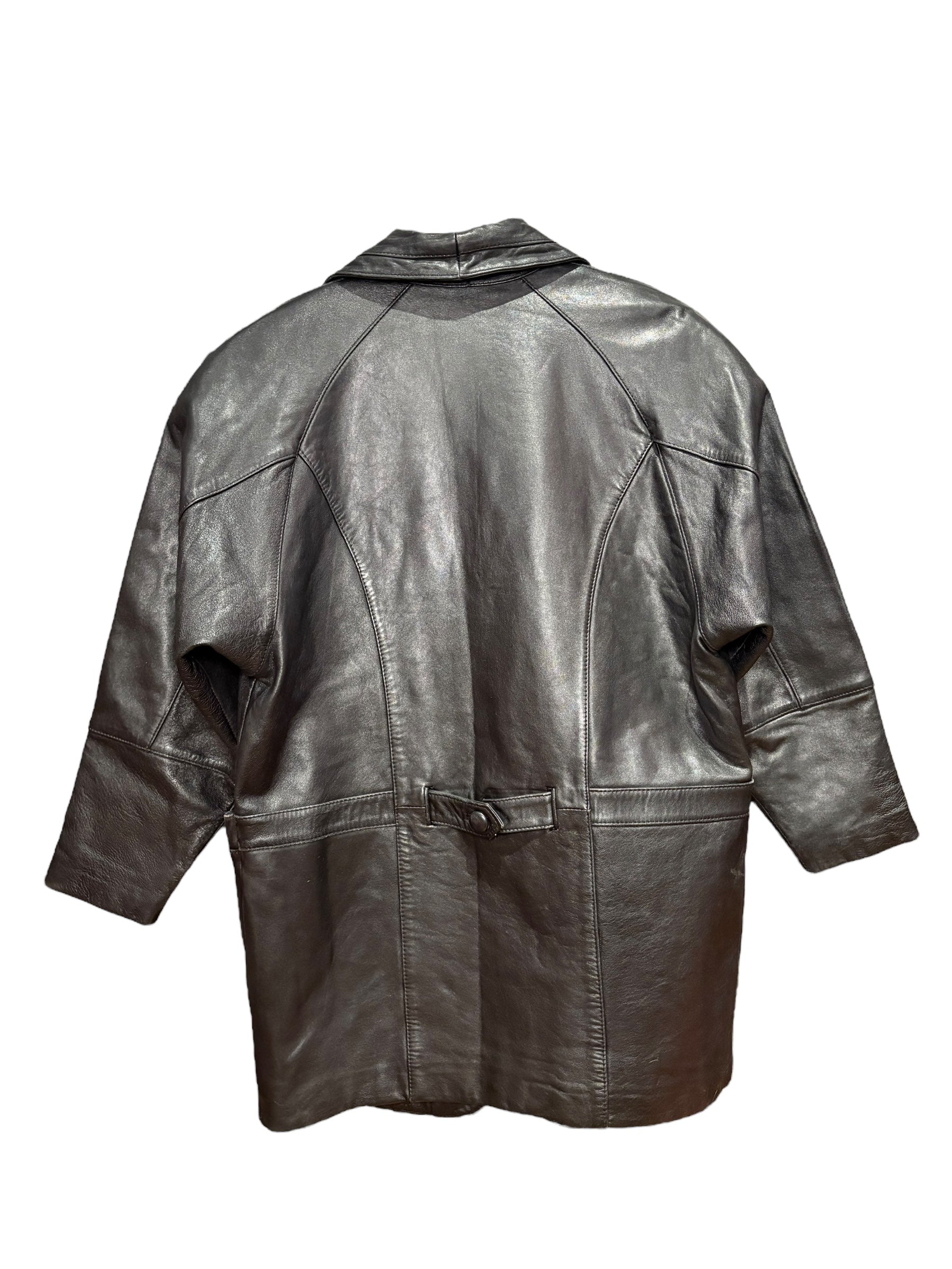 Harajuku Mother Black Leather Coat