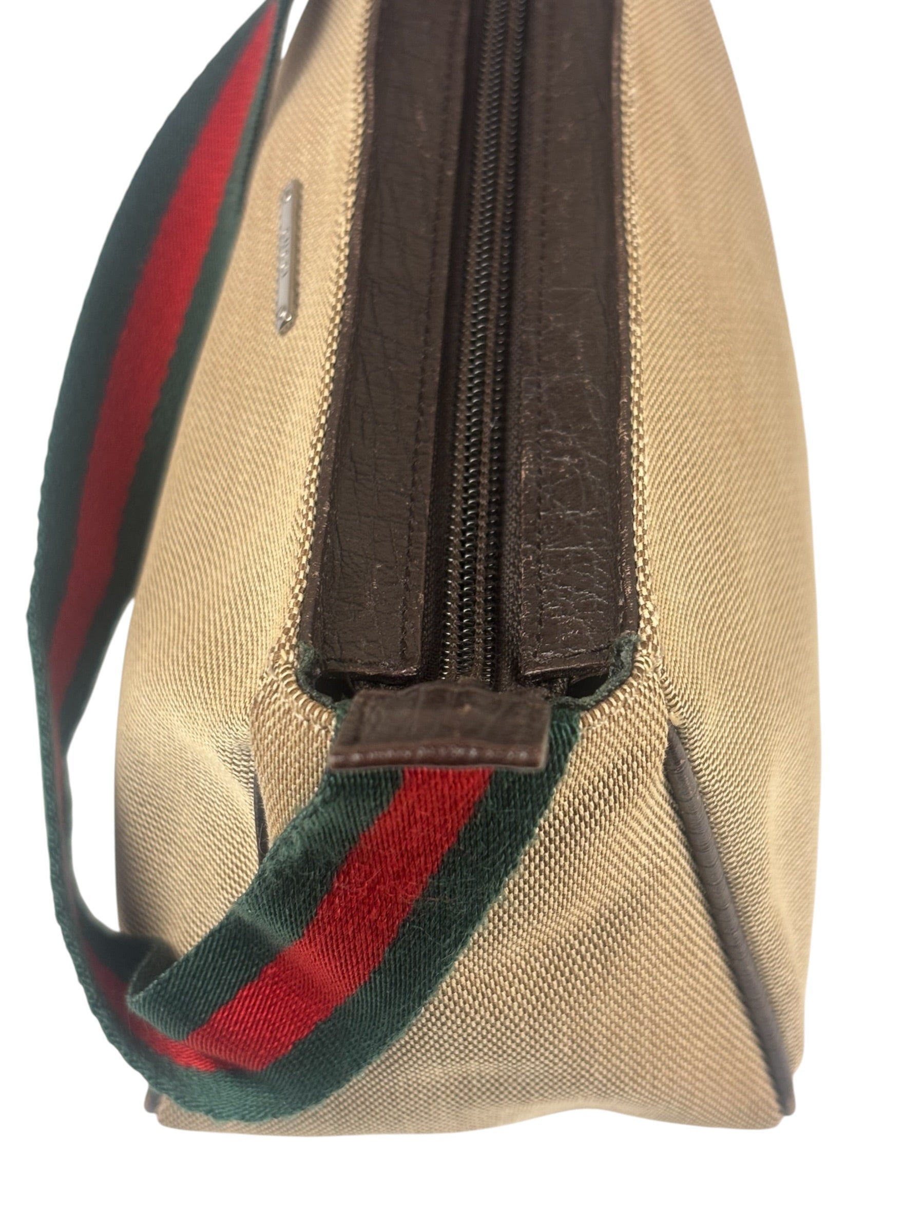 Gucci Vintage Beige Canvas Mini Pochette Handbag