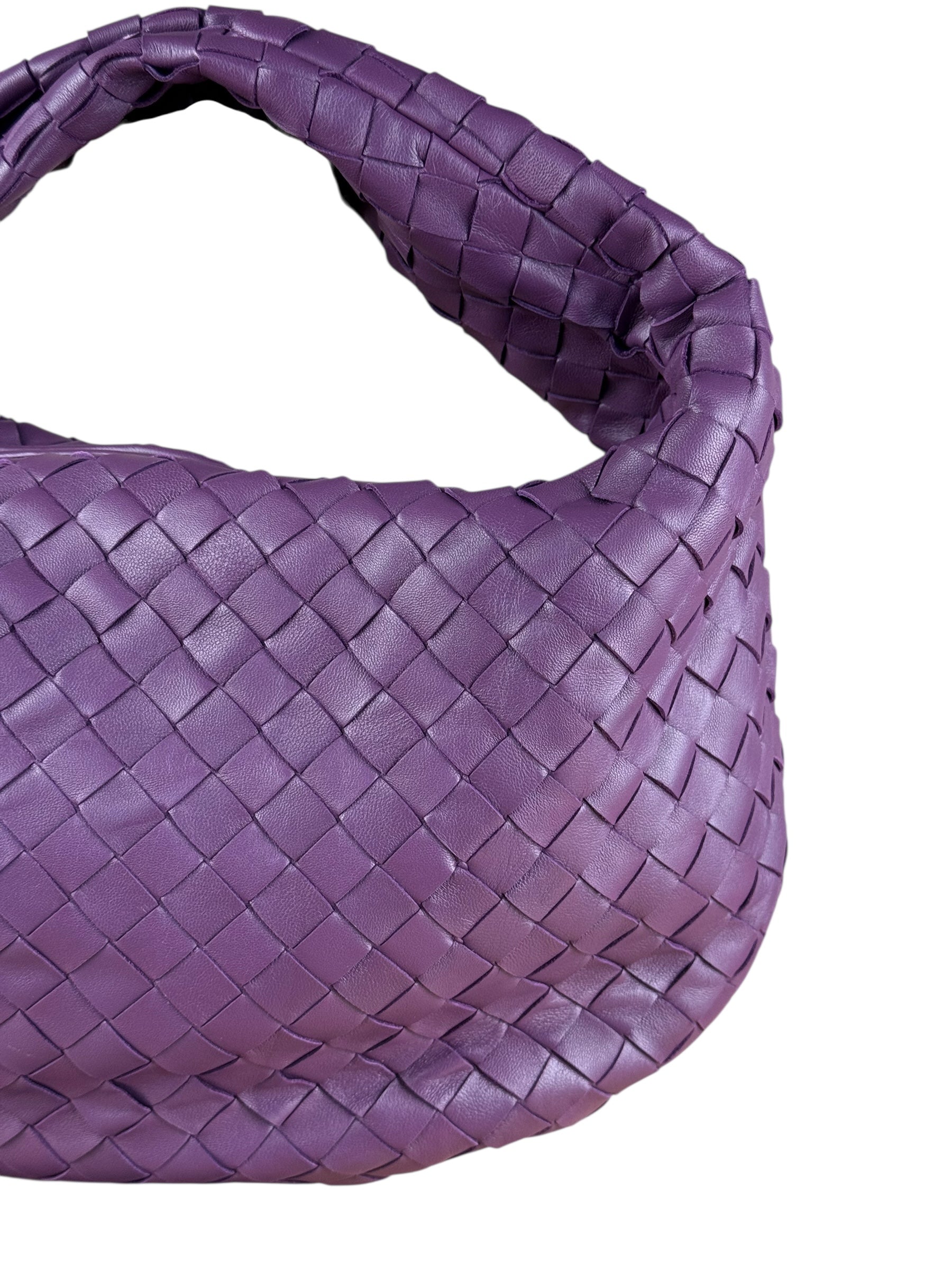 Bottega Veneta Purple Nappa Intrecciato Leather Jodie Hobo