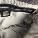 Fendi Grey Wool Crochet FF Baguette Shoulder Bag