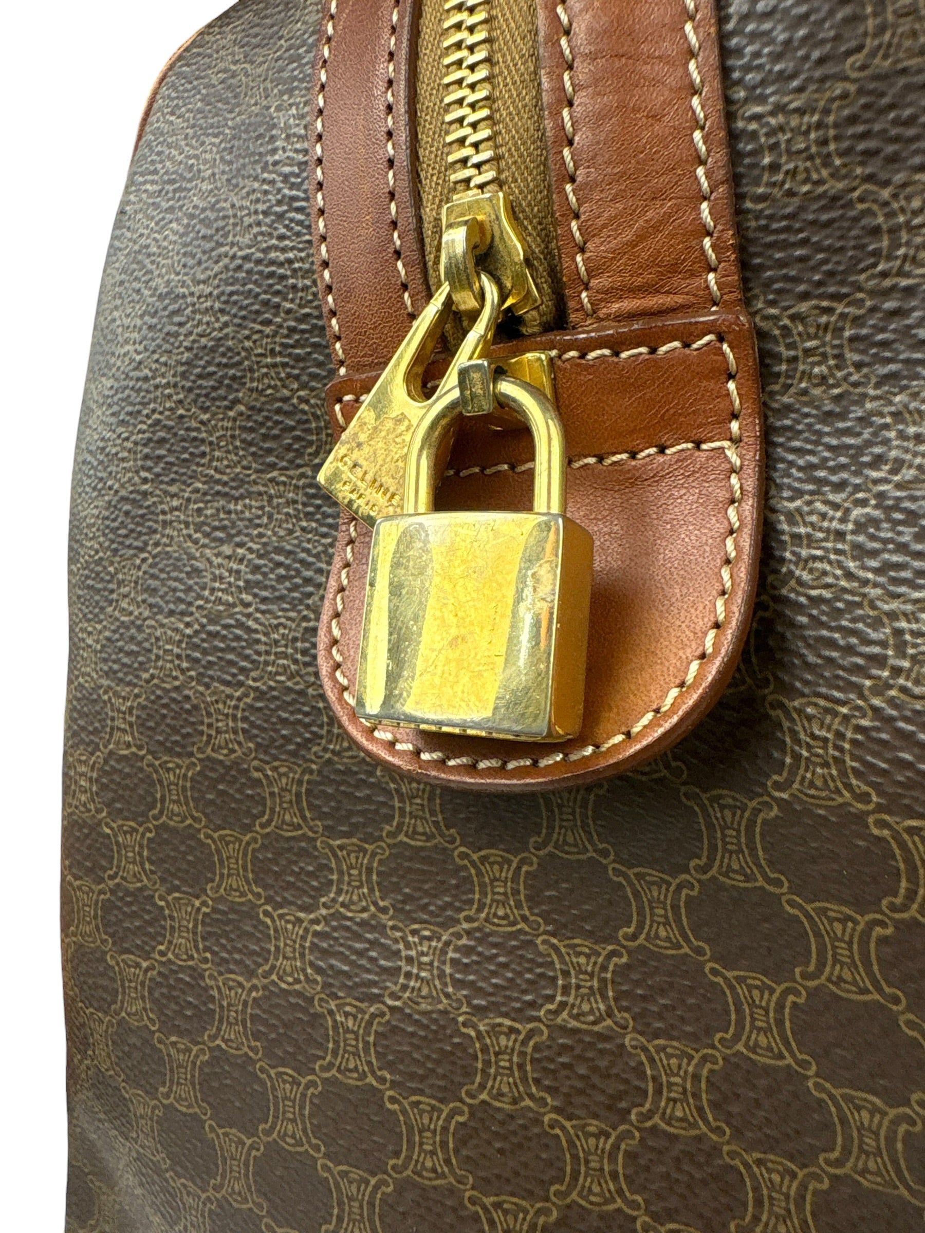 Celine Vintage Macadam Weekender Boston Bag