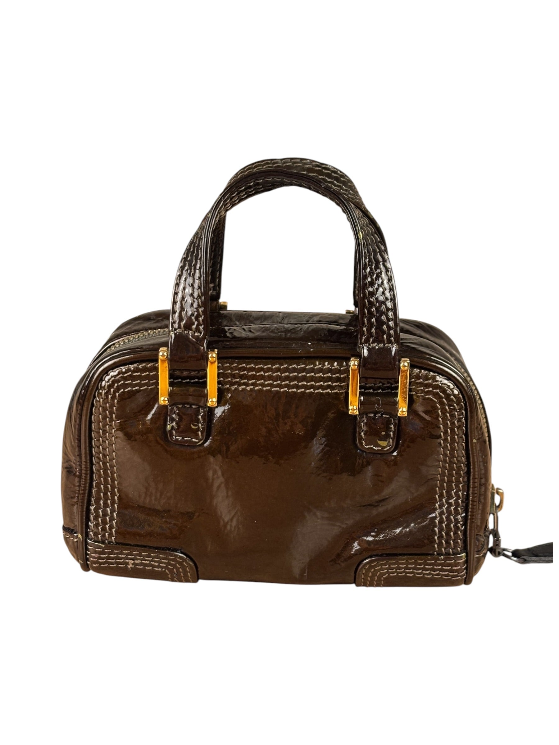 Loewe Metallic Bronze Leather Micro Amazona Mini Handbag