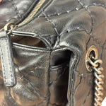 Chanel Black Leather Paris Moscow Flap/Chain Shoulder Bag 2005