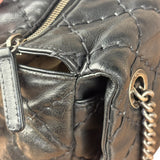 Chanel Black Leather Paris Moscow Flap/Chain Shoulder Bag 2005