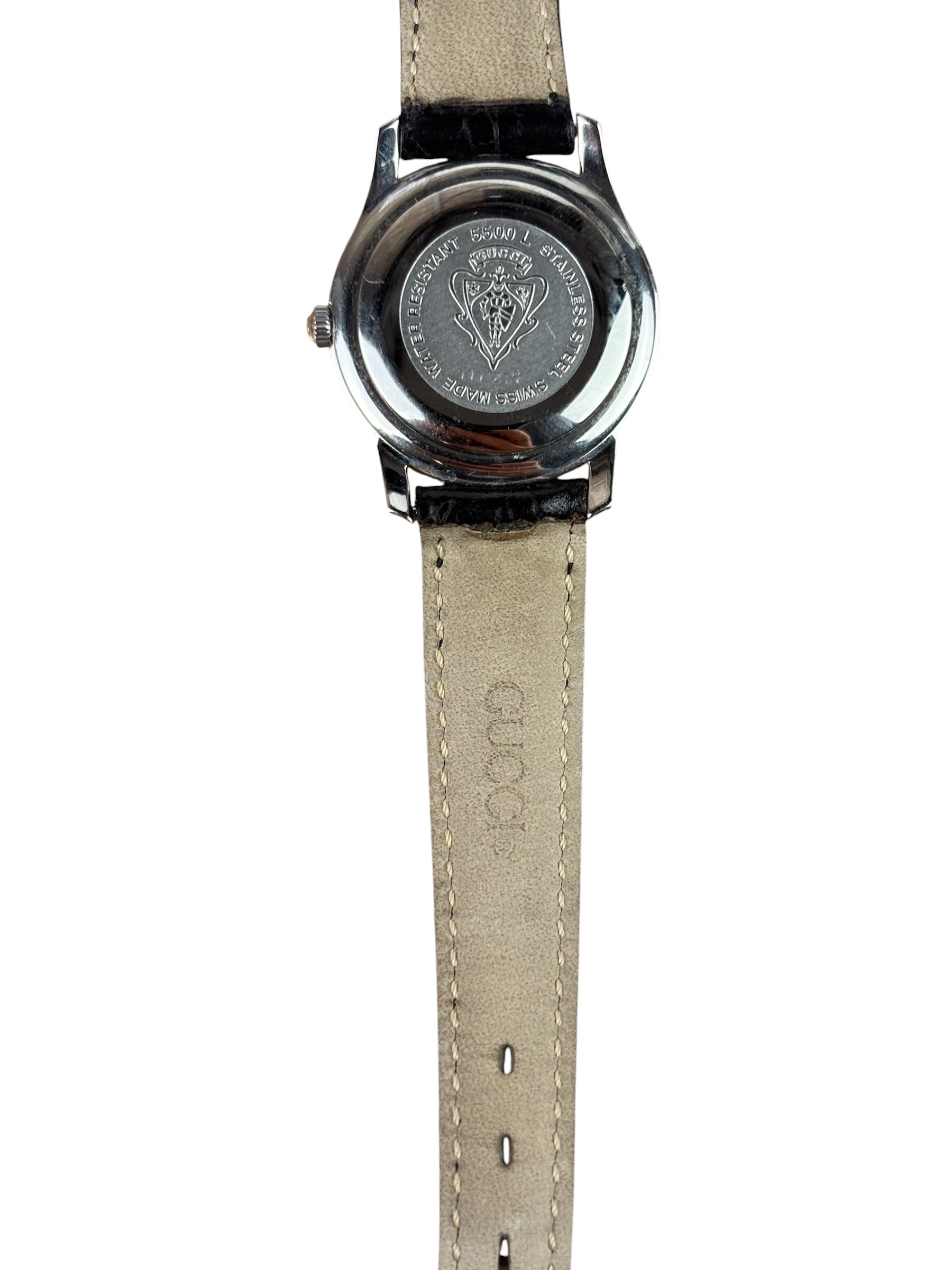 Gucci 5500M Black Roman Dial Black Strap