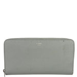 Celine Grey Leather Long Zip Around Wallet