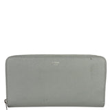 Celine Grey Leather Long Zip Around Wallet