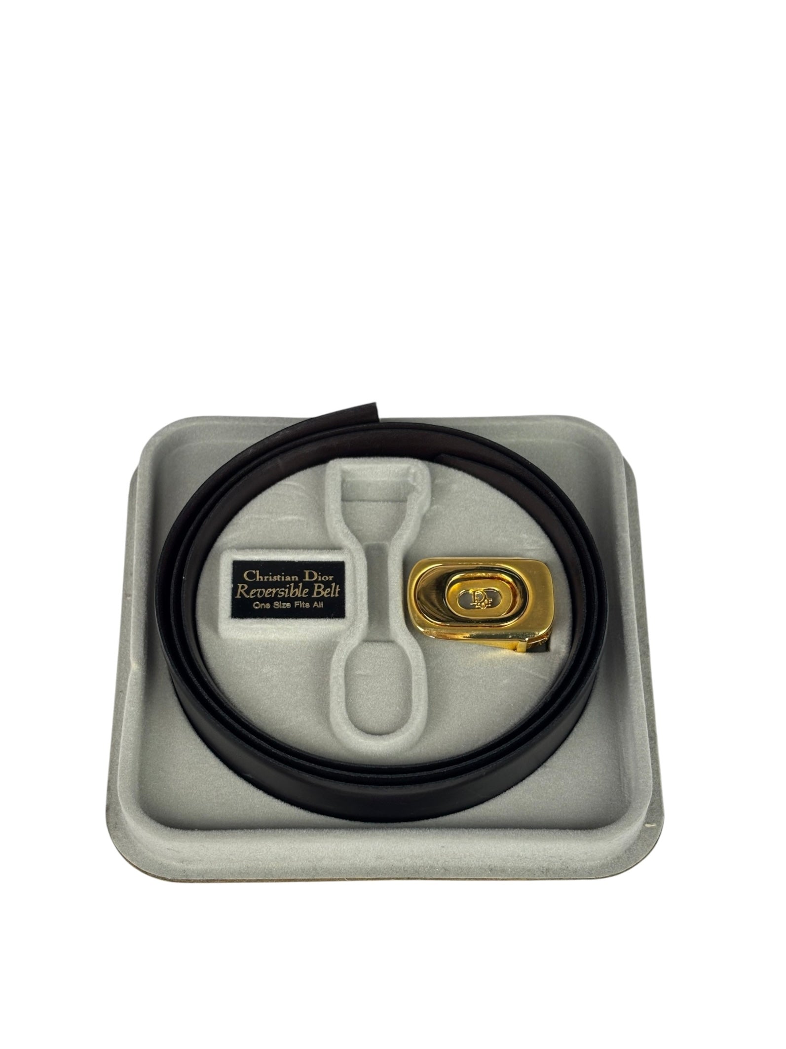 Christian Dior Brown/Black Leather Reversible Belt